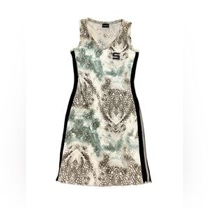 Sportalm Kitzbühel Reptile Tank Dress 40 Tie Dye Green Snake Print Sport Y2K L